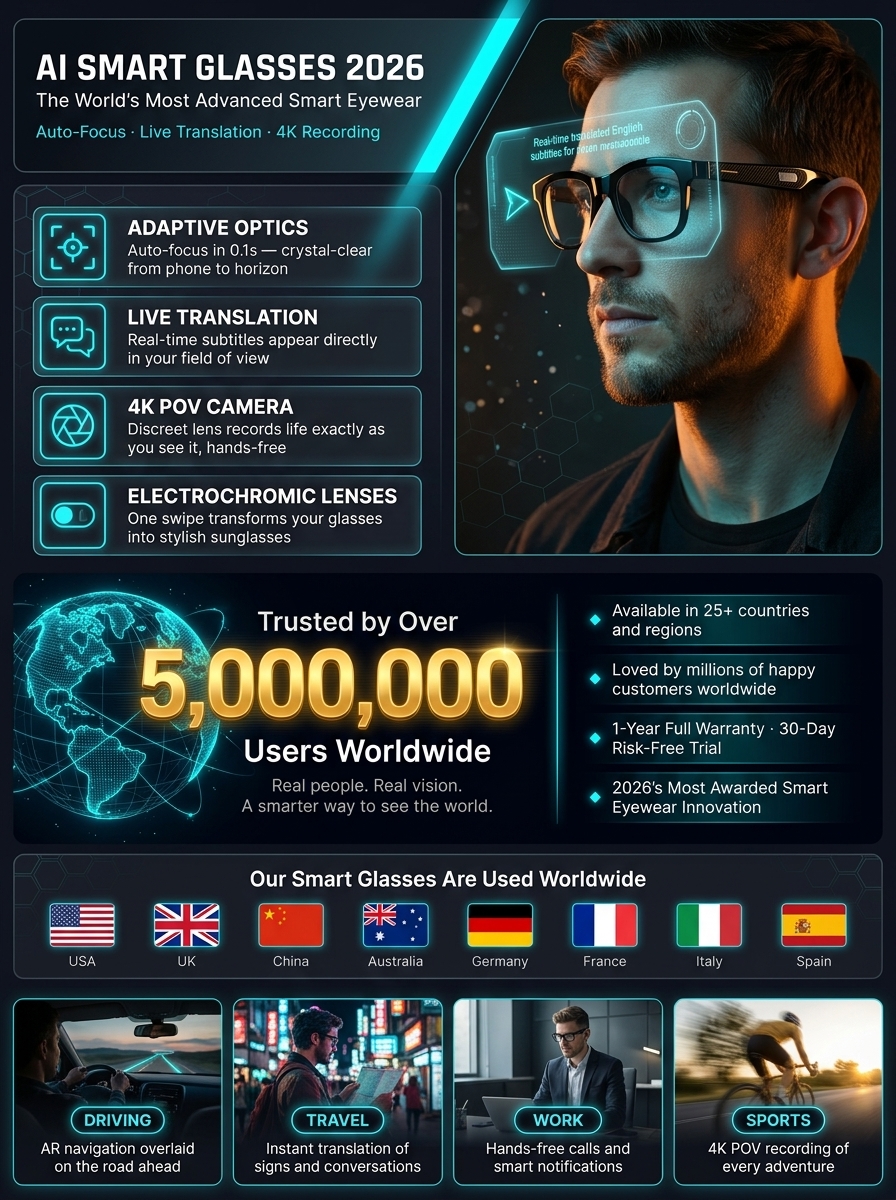 [With Camera] Smart Translation Glasses