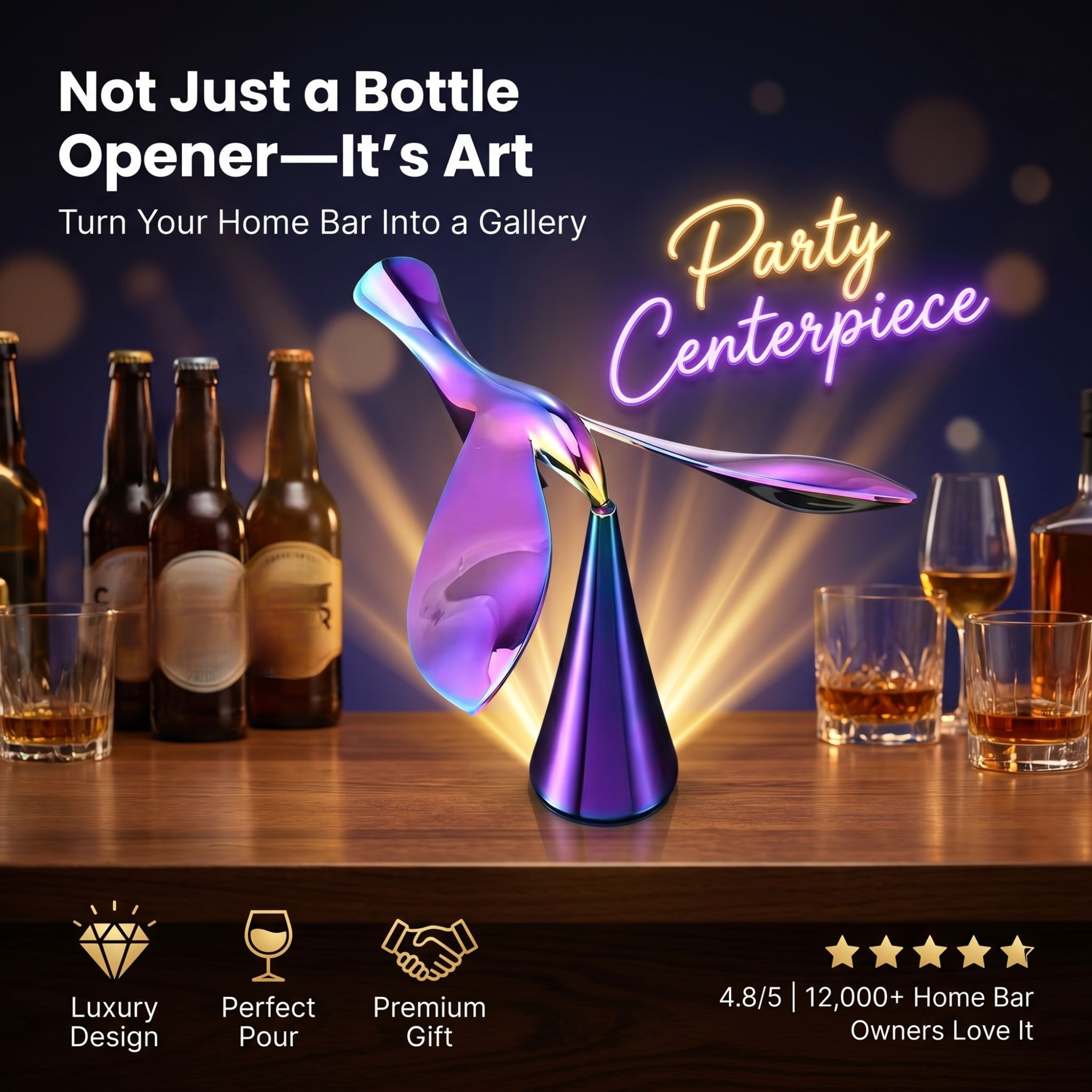 Creative Bird Balance Beer Opener Stress Relief Ornament