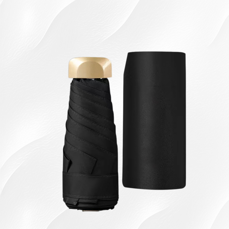 Black Vinyl Folding Pocket Umbrella