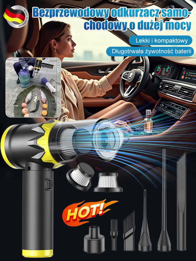 Oferta -40%! Bezprzewodowy Odkurzacz Huragan Błyskawicznie Czyści Auto!