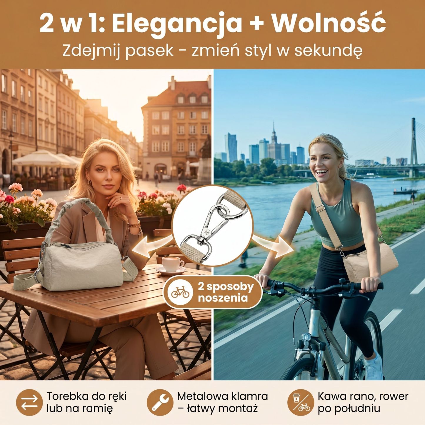 Modna damska torebka na ramię, nowość 2026