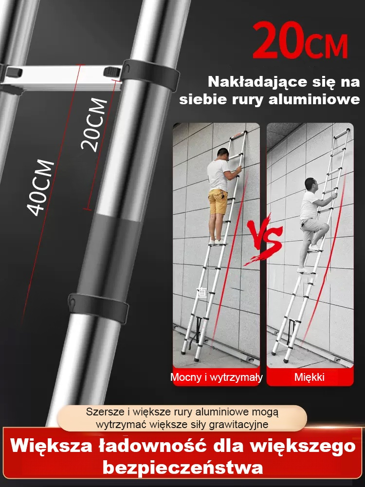 Niezbędna w każdym domu i ogrodzie! Teleskopowa drabina 2–6 metrów z gwarancją！