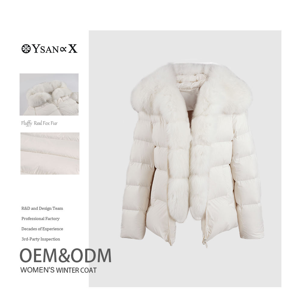 New Arrival High Quality White Women's Puffer Down Coat 15PCS 