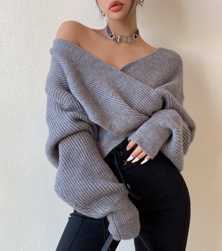 European and American Style Sexy Long-sleeved Sweater  15PCS