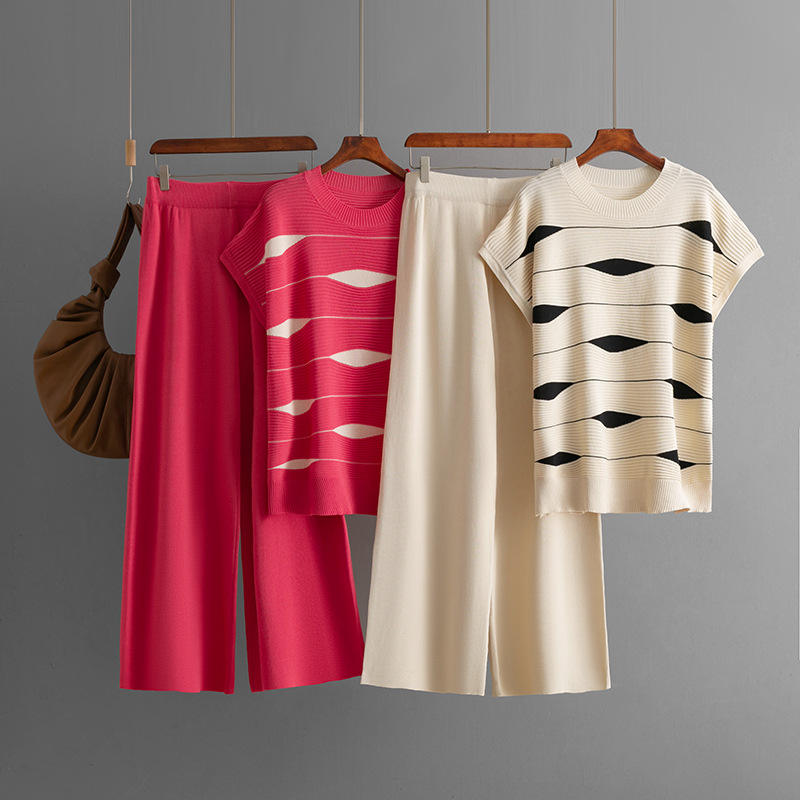 Woven Autumn Wave Patchwork Knit Casual Washable 10pcs