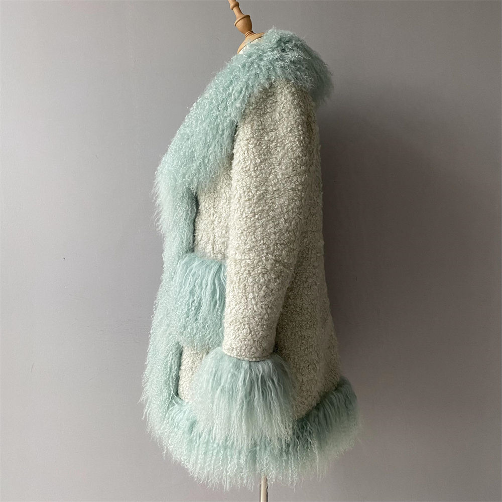  Thick Warm Luxury Winter Women Real Lamb Fur MOQ 2pcs