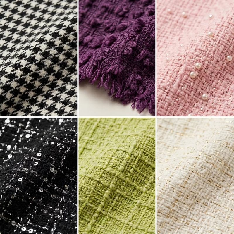 Pink Tweed Set Women Crystal Rhinestone Embellished Neckline Tweed Jacket and Shorts 2 Piece Set Heavy CraftsmanshipOutfit 15pcs 496