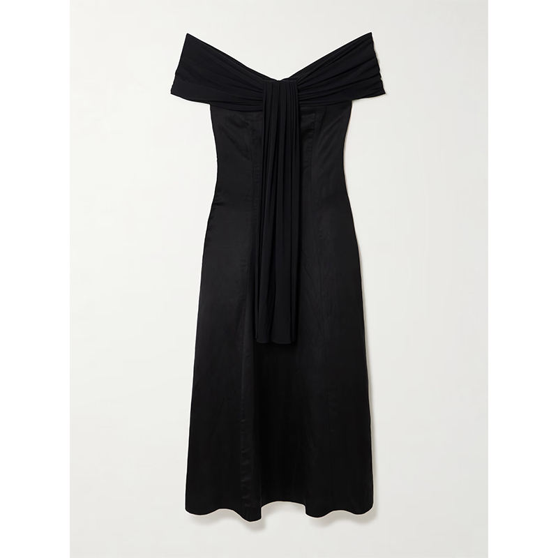 High-End Elegant Slim A-Line Asymmetrical Hem Maxi Dress Off-the-Shoulder 15PCS
