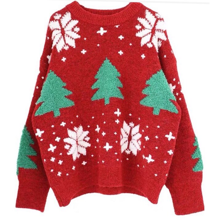 Snowflake Christmas Sweater Festive Colors 50pcs