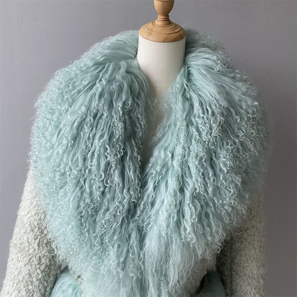  Thick Warm Luxury Winter Women Real Lamb Fur MOQ 2pcs