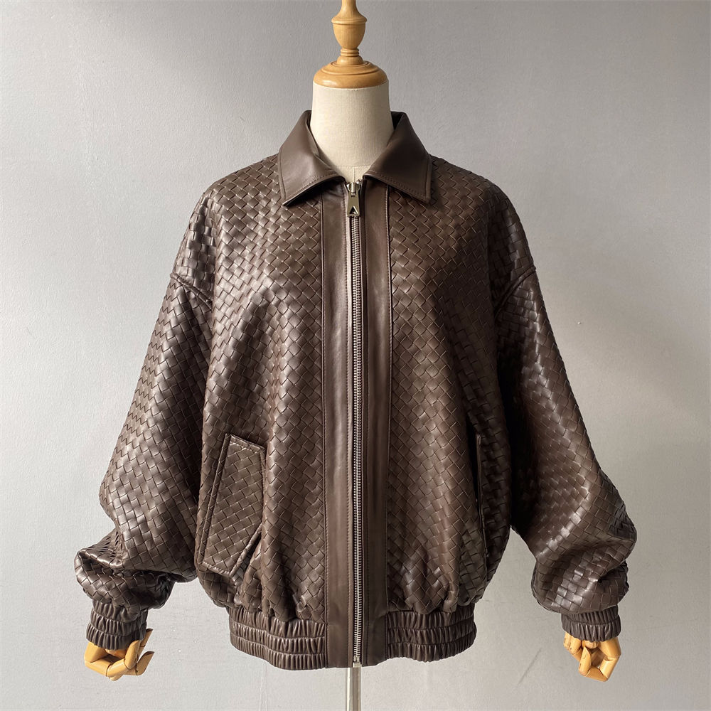 Luxury Real Lambskin Leather Bomber Biker Jacket Motorcycle 2PCS 619
