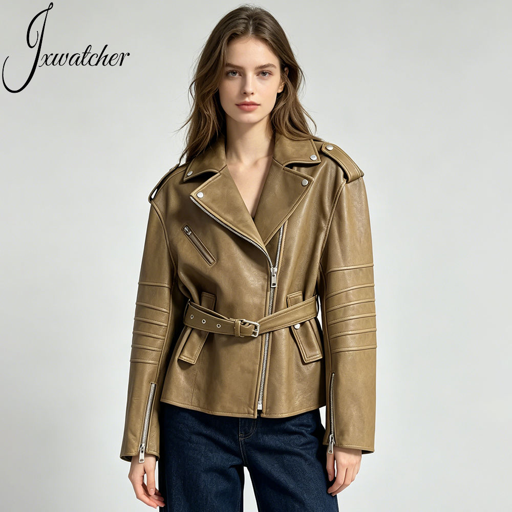 Genuine Leather Coat Motorbike 2PCS