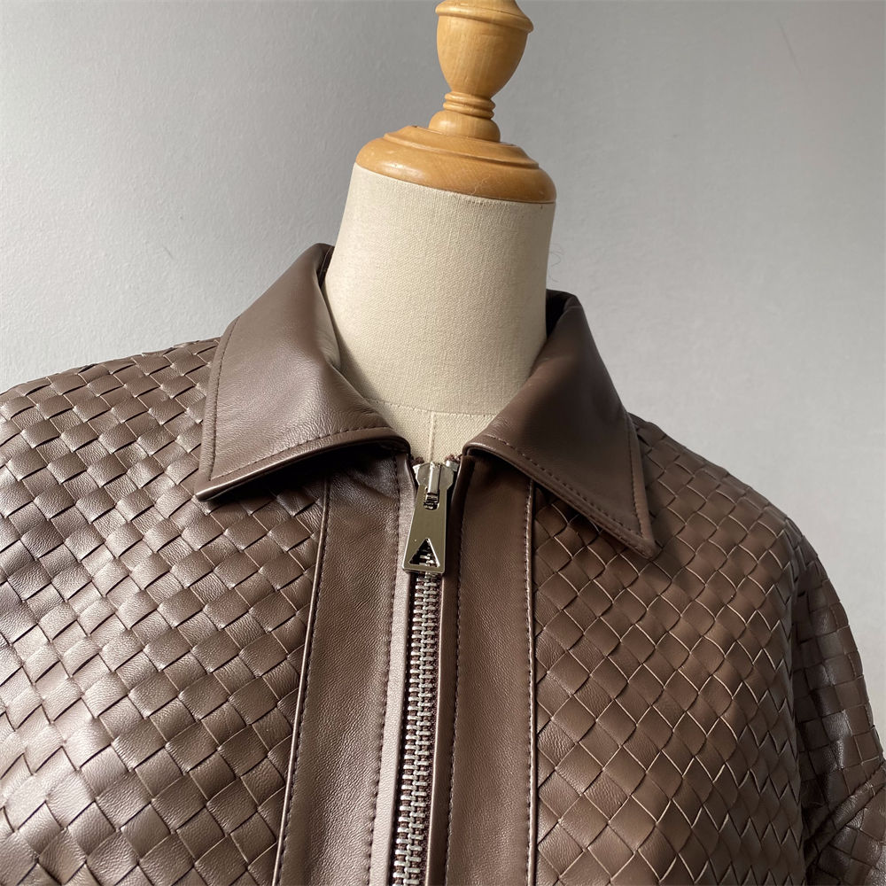 Luxury Real Lambskin Leather Bomber Biker Jacket Motorcycle 2PCS 619