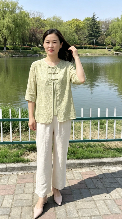 New Chinese style mom summer dress chiffon short sleeved T-shirt 2026 new style Chinese style clothing for middle-aged and elderly women