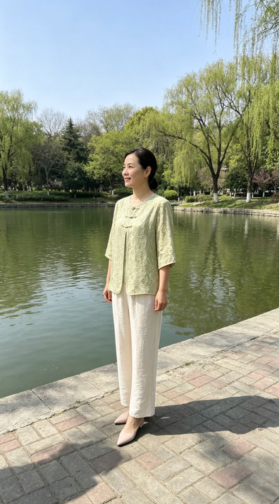 New Chinese style mom summer dress chiffon short sleeved T-shirt 2026 new style Chinese style clothing for middle-aged and elderly women