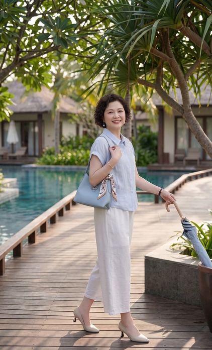 Summer 2026 new Lyocell Tencel shirt for middle-aged and elderly women, short sleeved T-shirt