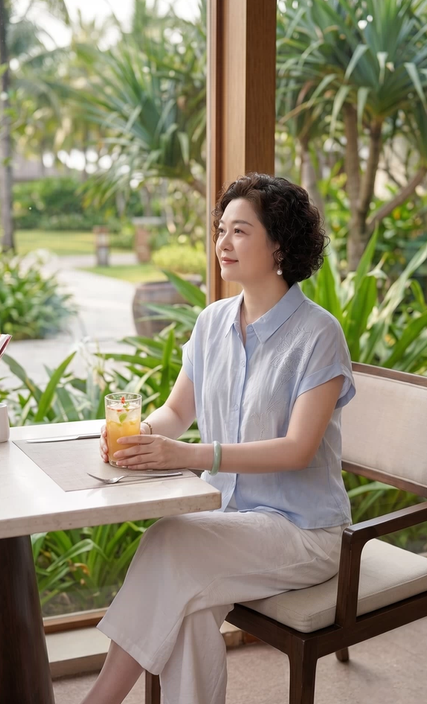 Summer 2026 new Lyocell Tencel shirt for middle-aged and elderly women, short sleeved T-shirt