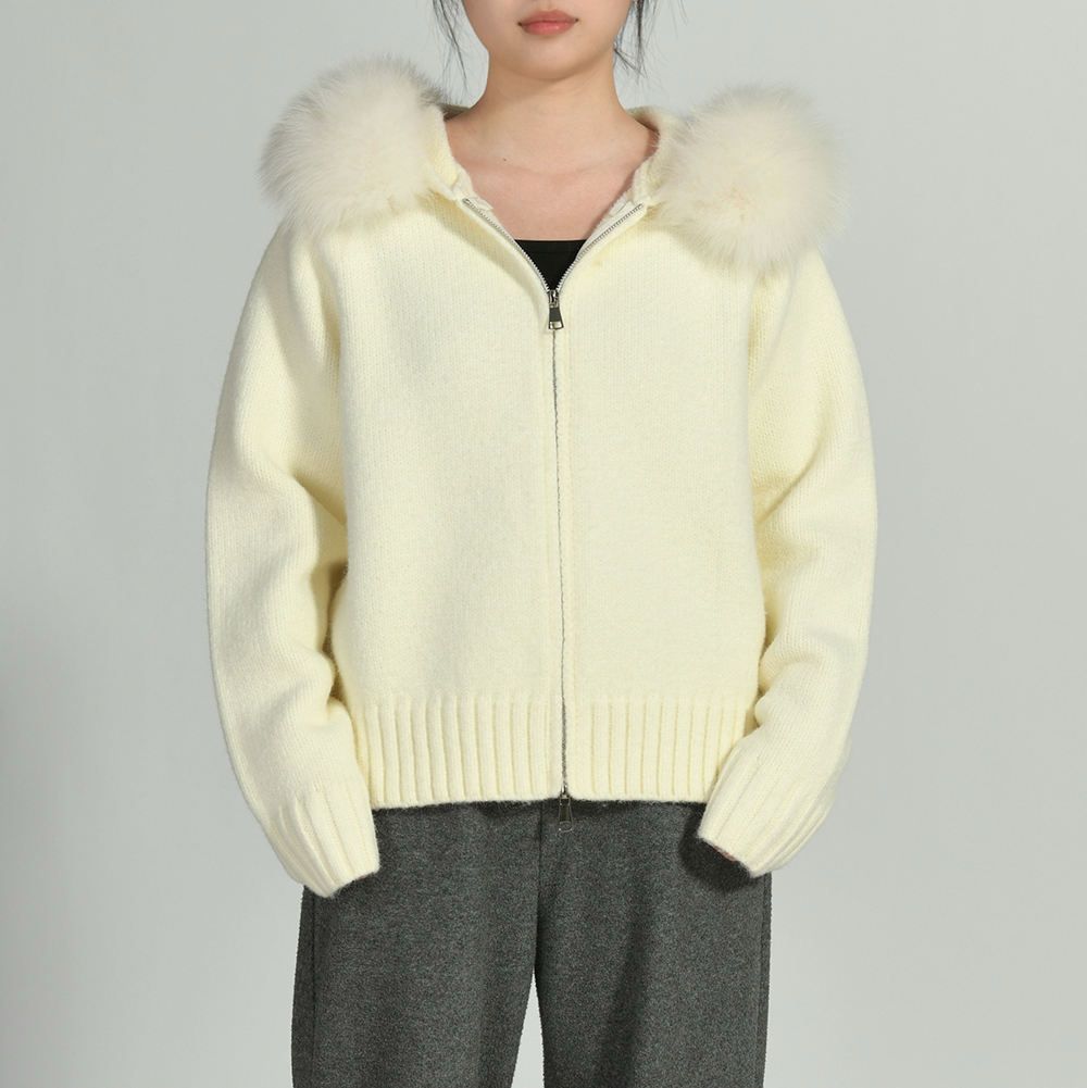 Winter Luxury Hoodie Knitted Coat Zipper