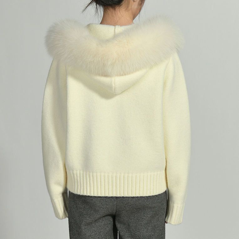 Winter Luxury Hoodie Knitted Coat Zipper