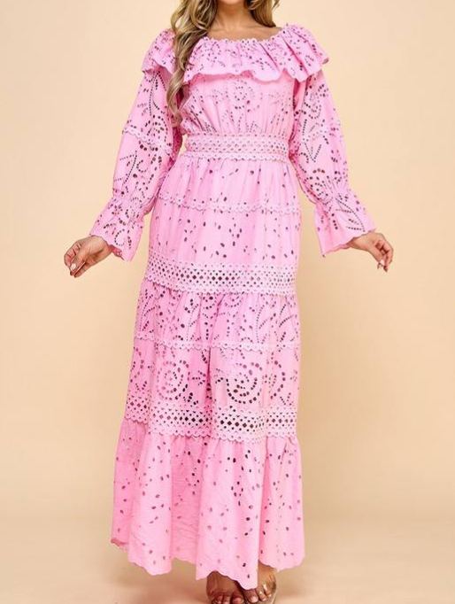 Long Women Embroidered Dress MOQ 15PCS