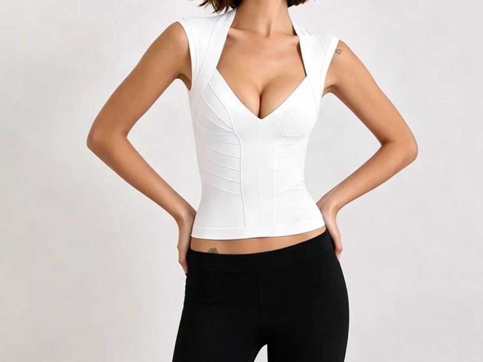  Bandage Top Women Deep V Neck Sleeveless  MOQ 10pcs