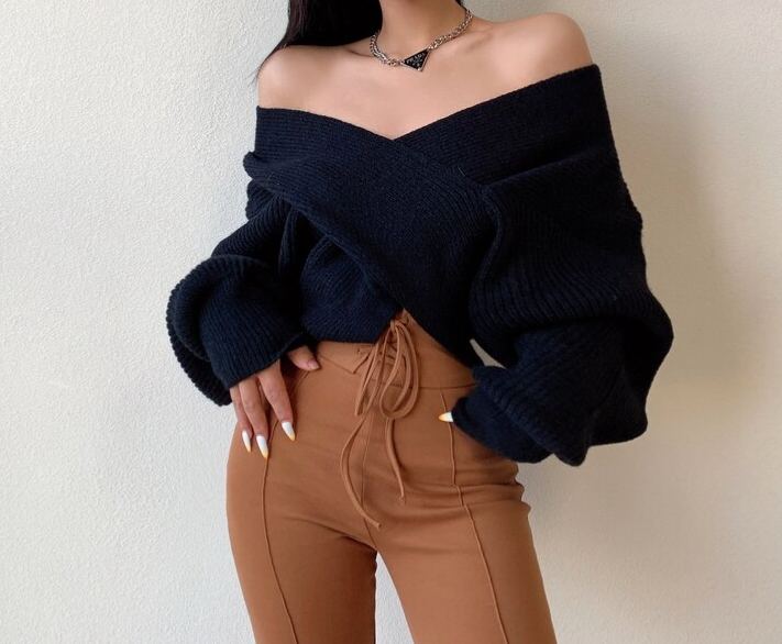 European and American Style Sexy Long-sleeved Sweater  15PCS