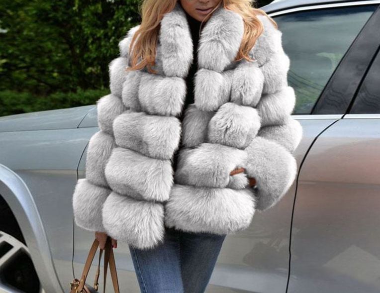 Winter New Arrival Short Warm Luxury Faux Fur Fluffy Furry Coat Women Plus Size 10PCS 505