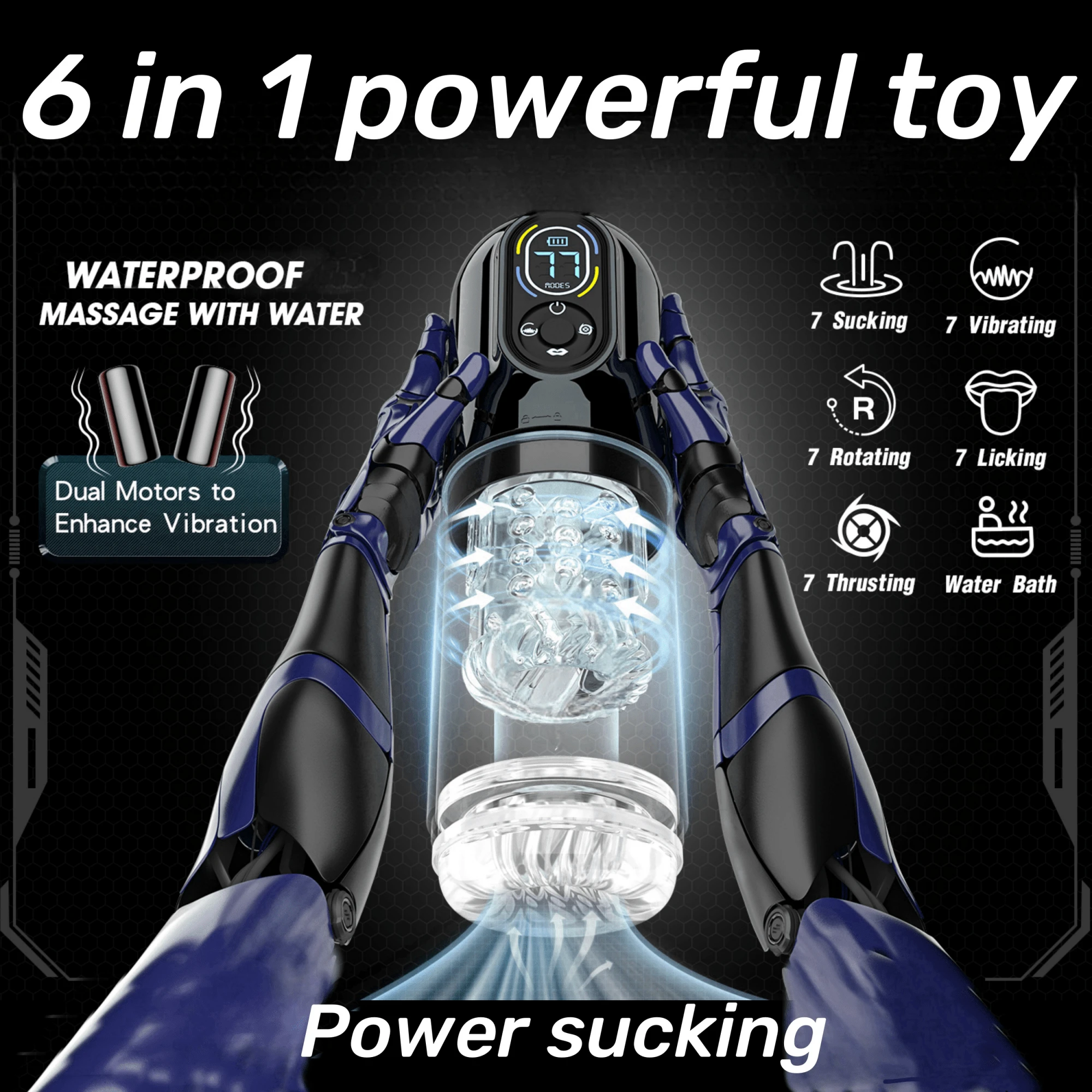 💥2025's Top-Rated Male Toy 💥 7-in-1 Pleasure Engine: Shape Your Size💪💪Amplify Your Pleasure😍-BlackcxjShop