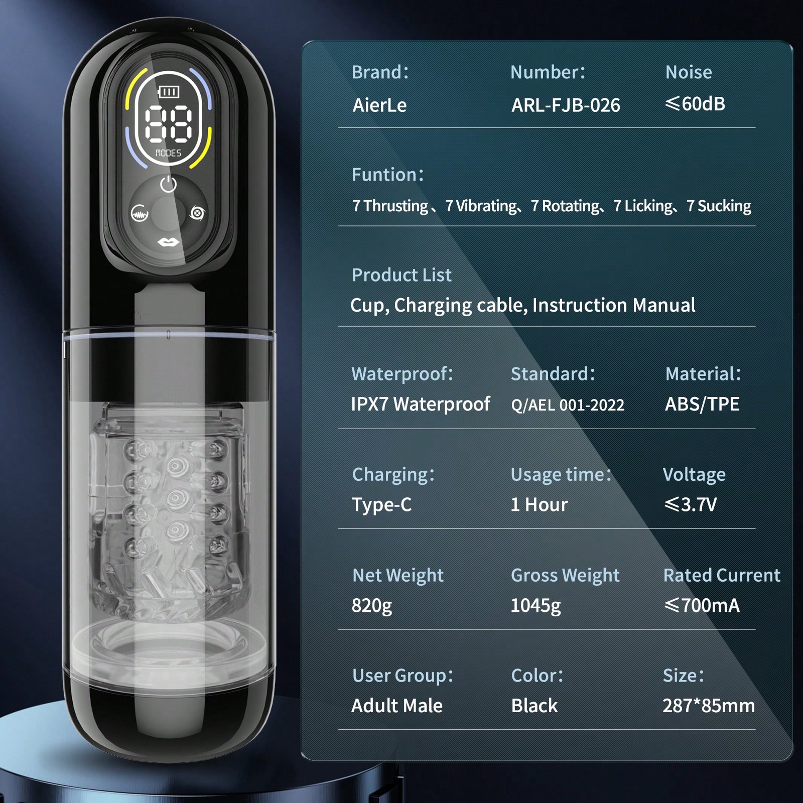 💥2025's Top-Rated Male Toy 💥 7-in-1 Pleasure Engine: Shape Your Size💪💪Amplify Your Pleasure😍-BlackcxjShop