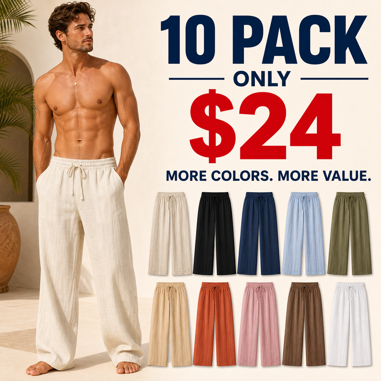 10 pack only 24 linen beach pants