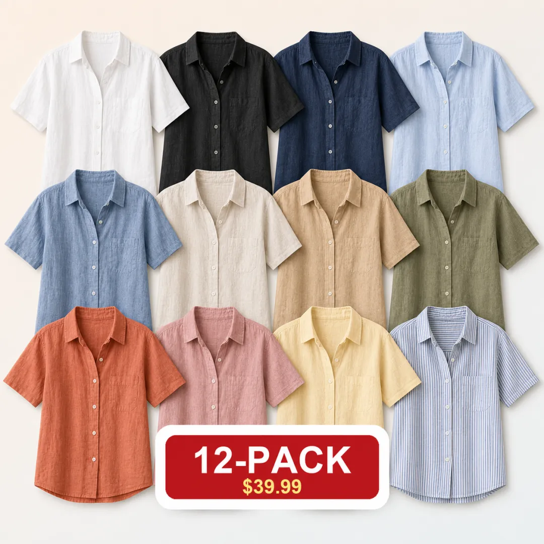 ⏰Clearance Sale⚡12-Pack for $39.99⚡Women's Lightweight Breathable Linen Shirt