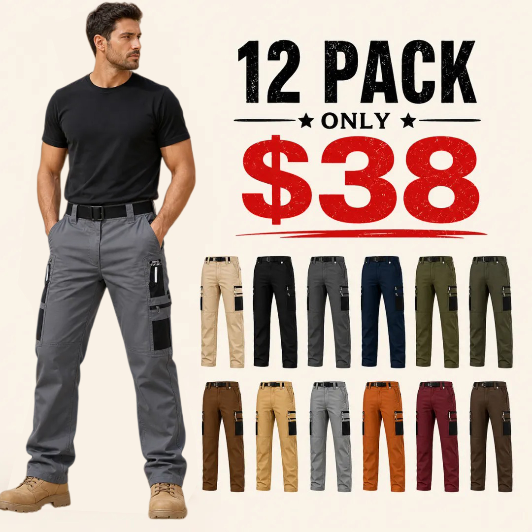 ⏰Store Closing Clearance⚡12 Pack for $38⚡Men's Contrast Pocket Tactical Cargo Pants