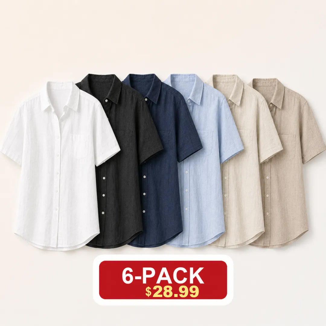 ⏰Warehouse Clearance⚡12-Pack for $34.99⚡👚Women’s Lightweight Linen Short Sleeve Shirt