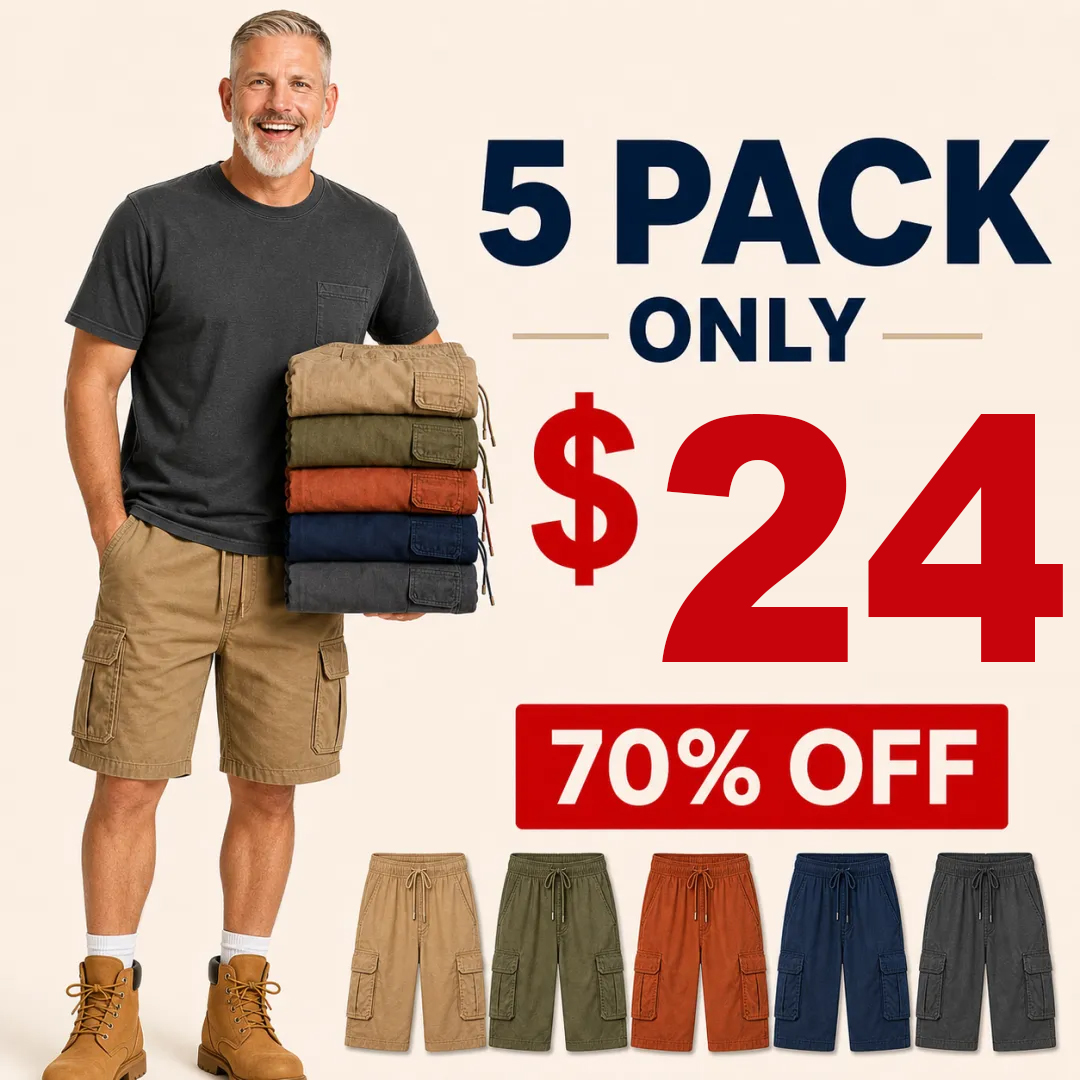 ⏰Warehouse Clearance⚡20 Pack for $36⚡Men's Utility Cargo Shorts Value Packs