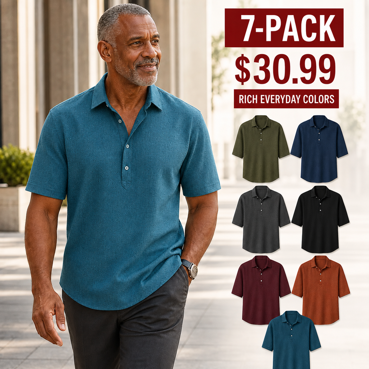 ⏰Clearance Sale⚡28-Pack Only $46.99⚡Men’s Relaxed-Fit Linen Shirt – Short & Long Sleeve