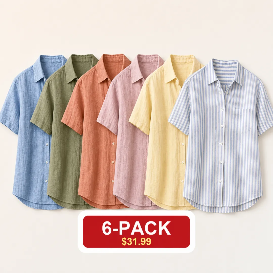 ⏰Clearance Sale⚡12-Pack for $39.99⚡Women's Lightweight Breathable Linen Shirt