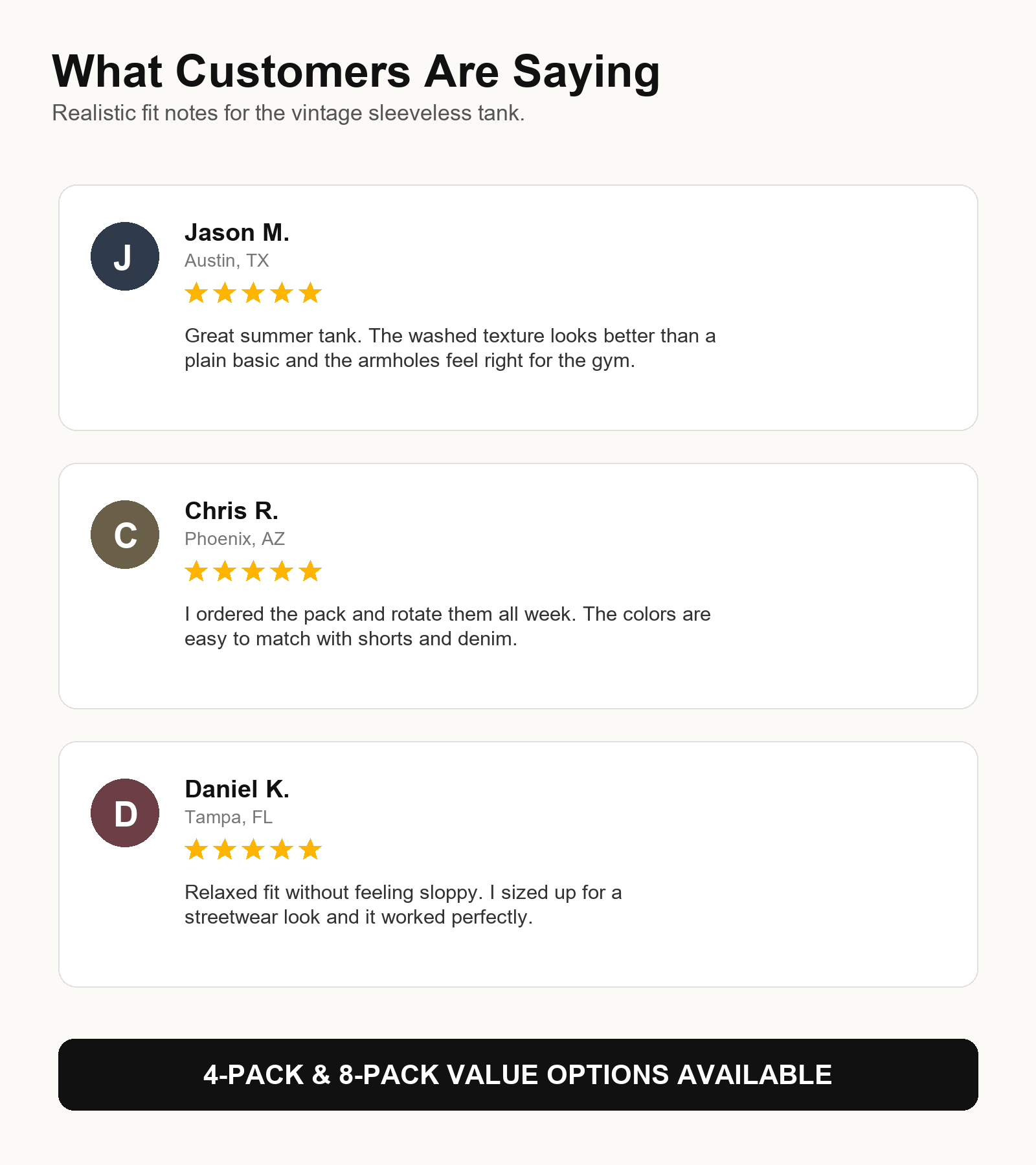 Customer review style conversion graphic