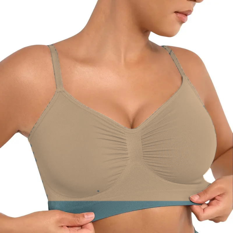 Beige women's seamless comfort bralette