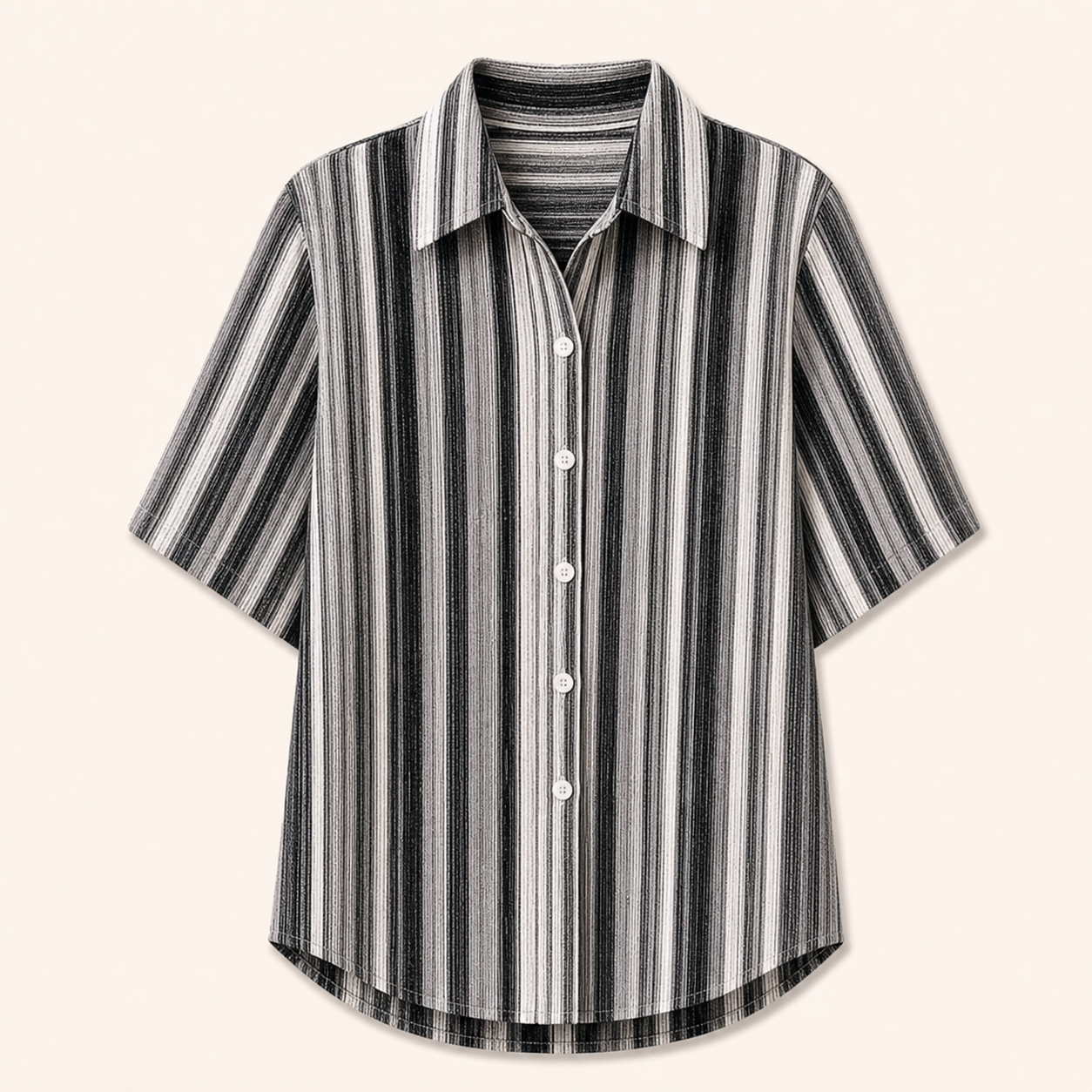 Black White Stripe women's stripe button-up shirt