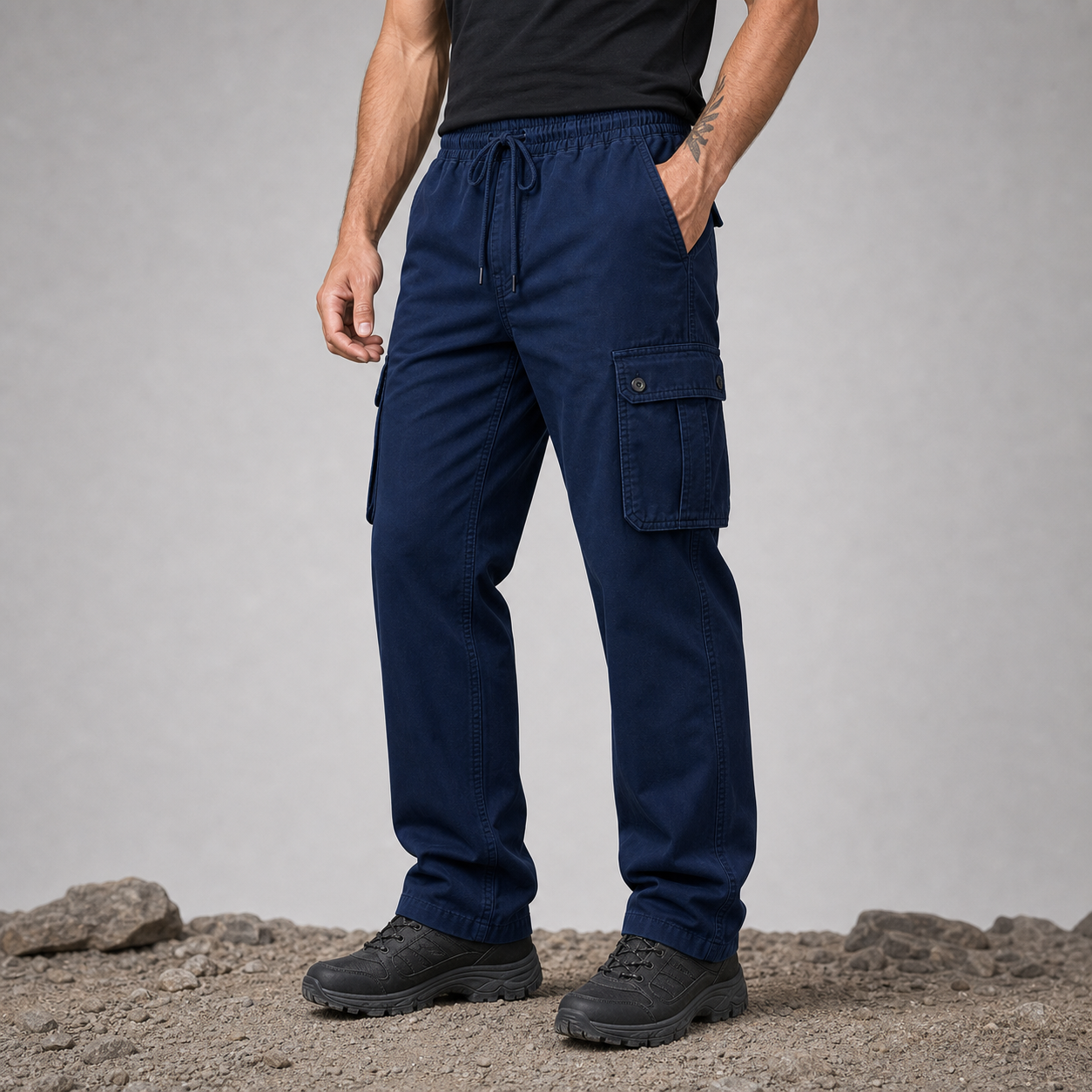 Navy men's outdoor utility cargo pants