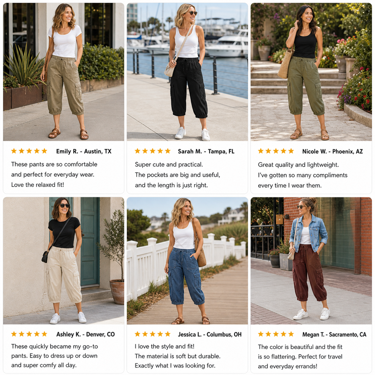 Customer review waterfall women's relaxed cargo capri pants