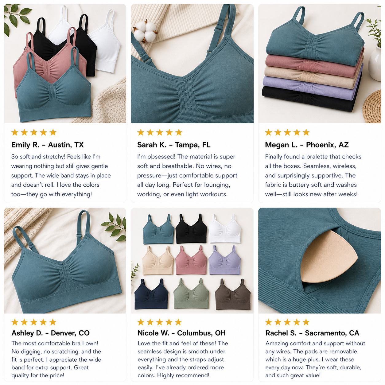 Customer review waterfall women's seamless comfort bralette