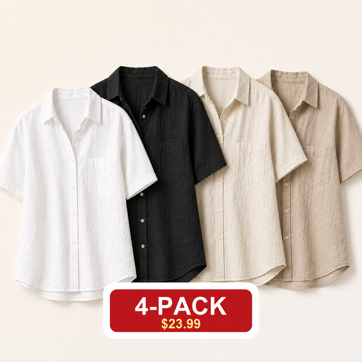 ⚡12-Pack for $39.99⚡Women's Lightweight Linen Long Sleeve Button Shirts