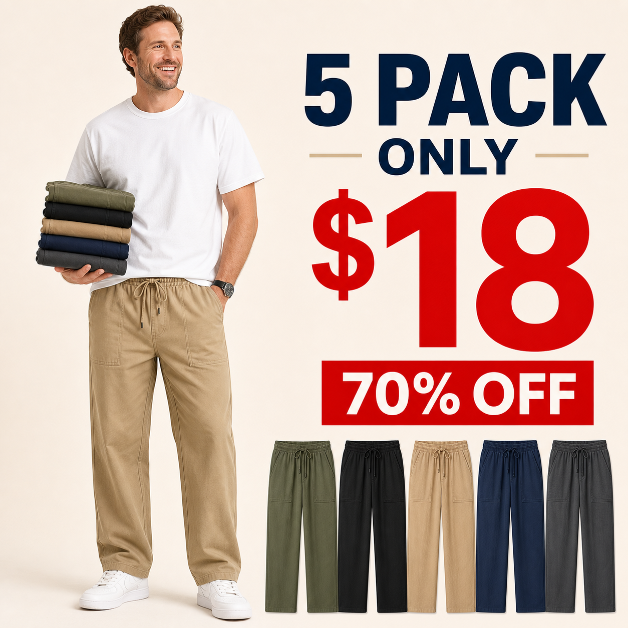 ⏰Store Closing Clearance⚡10 Pack for $24⚡Men's Relaxed Pants