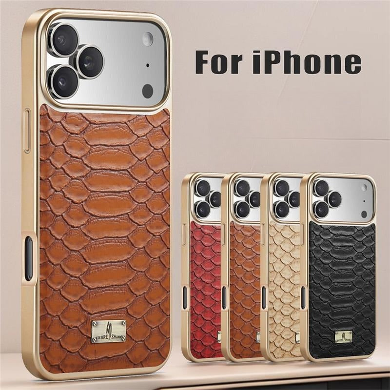 Magnetic Electroplated Snake Skin Pattern Case for iphone