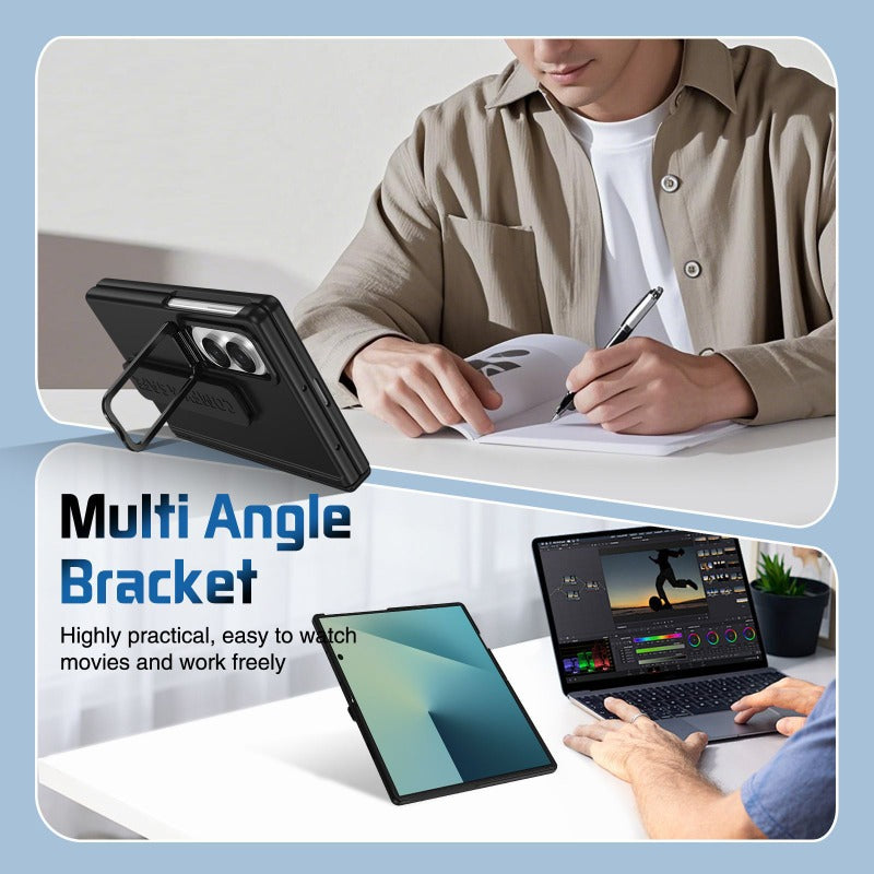 Full‑Cover Case with Lens Stand Wrist Strap, Shell‑Film Integrated for Samsung Z Fold