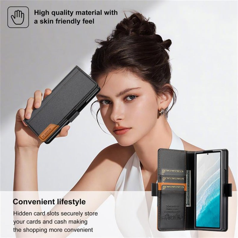 Leather Flip Wallet Stand Case for Samsung Z Fold