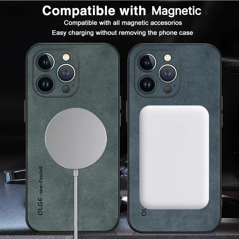 Magnetic Leather Case for iphone