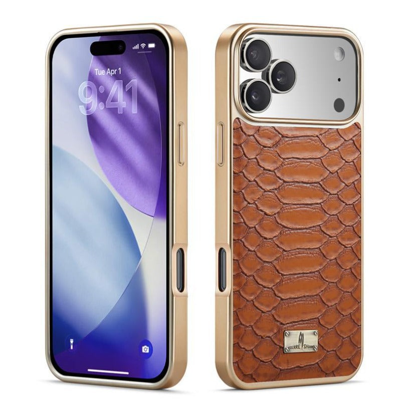 Magnetic Electroplated Snake Skin Pattern Case for iphone
