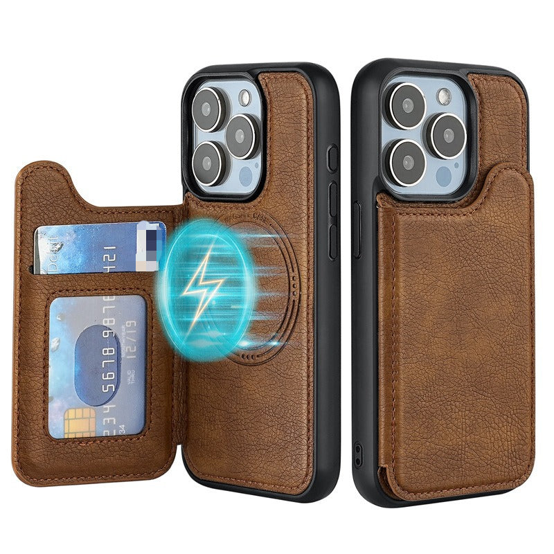 Magnetic Flip Card Holder Kickstand Case for iphone